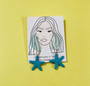 Starfish Earrings || RC Clay Designs